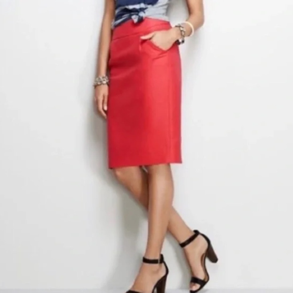 Elegant Red Pencil Skirt